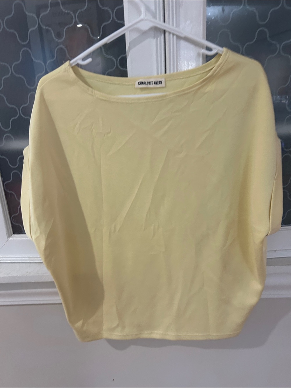 Charlotte Avery Women's Pale Yellow Short Sleeve Top